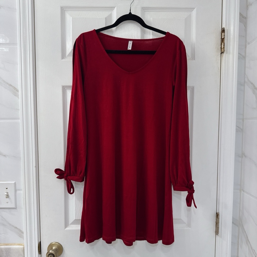 Goofy Long Sleeve Dress with Tie Cuffs